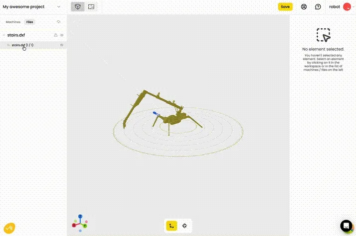 Click on the "Upload a file" button from the Files tab