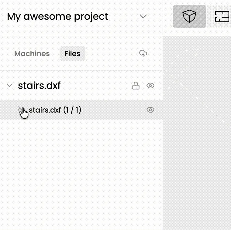 Click on the "Upload file" button from the Machines tab