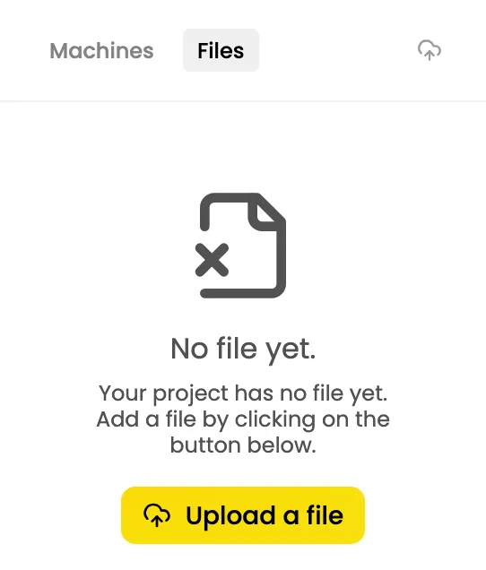 Click on the "Upload a file" button from the Files tab